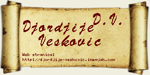 Đorđije Vesković vizit kartica